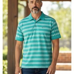 Greg Norman Men's Moisture Wicking Play Dry Golf Polo Shirt Sz XXL Green Logo